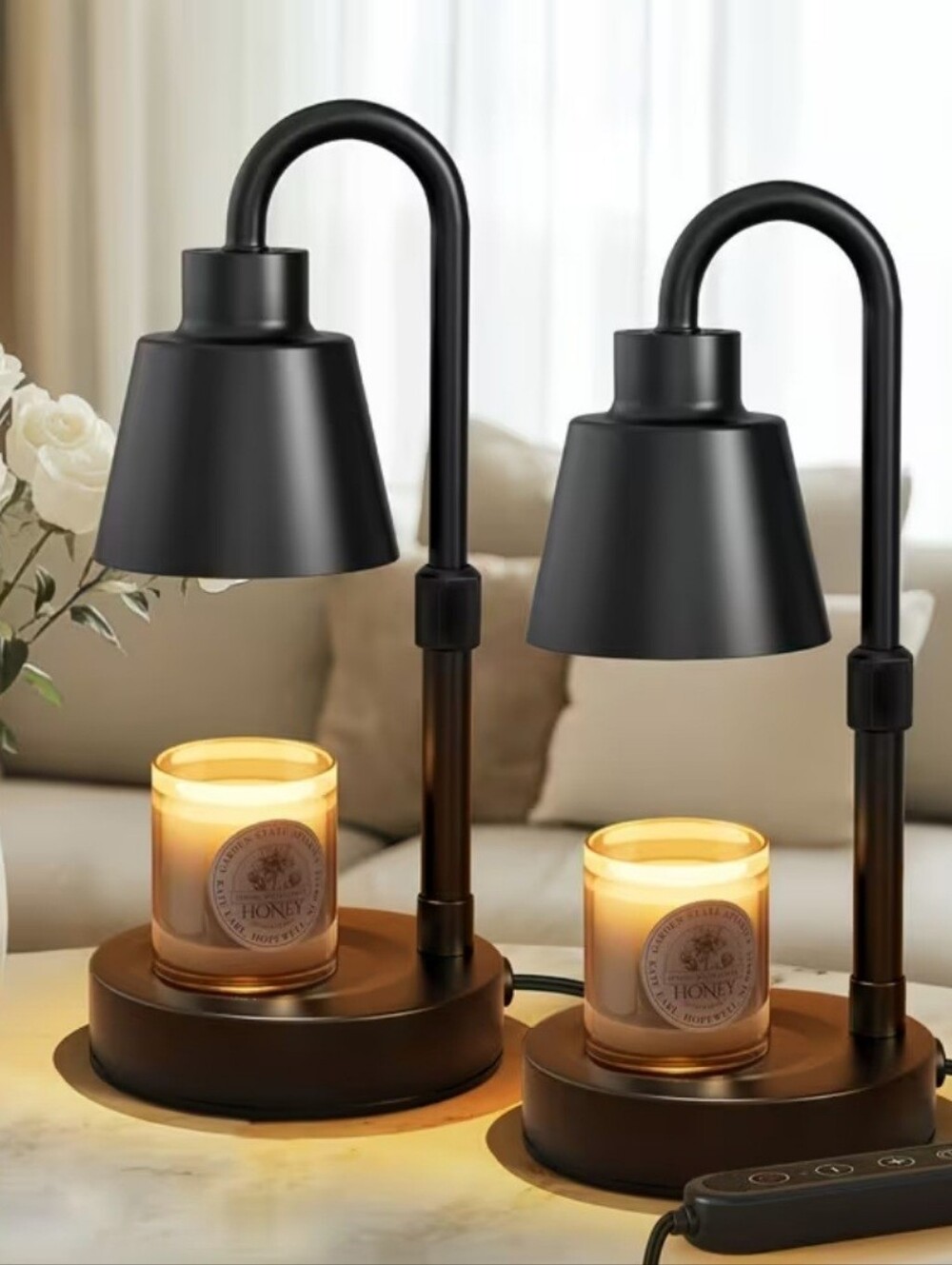 Modern Black Candle Warmer Lamp - Home Accents